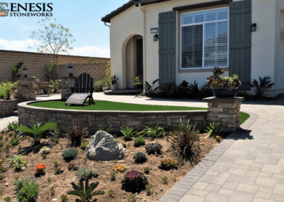 Genesis Stoneworks Garden Wall, Paver Driveway & Patio, Stone Veneer, & Artificial Turf Installation