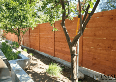 Genesis Stoneworks Horizontal Wooden Fence Install