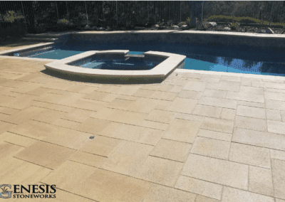 Genesis Stoneworks Large Paver Pool Deck & Precast Coping