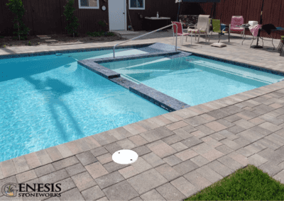 Genesis Stoneworks New Pool with Deck Pavers & Turf Install