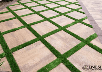 Genesis Stoneworks Pas Paver Patio & Artificial Turf Inlay