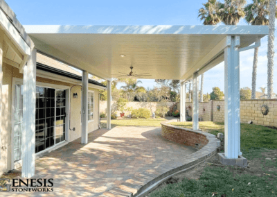 Genesis Stoneworks Patio Cover with Fan & Pavers