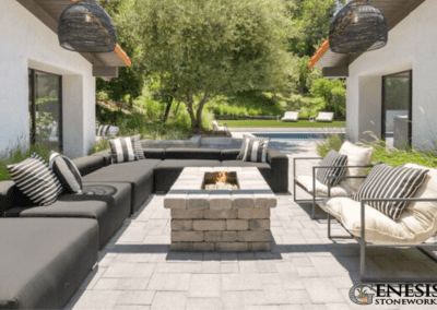 Genesis Stoneworks Patio Pavers & Rustic Fire Pit Install
