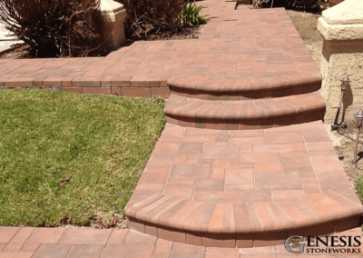 Genesis Stoneworks Paver & Bullnose Step Walkway