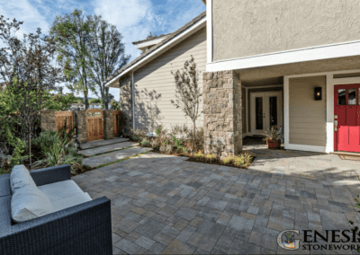 Genesis Stoneworks Paver Patio & Stone Veneer Pillar Facing