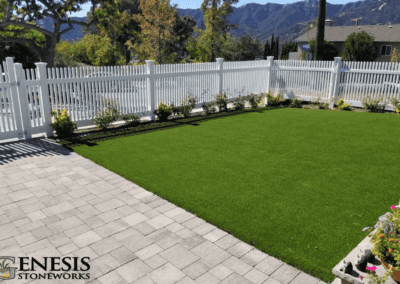 Genesis Stoneworks Paver Patio, Turf, & Vinyl Fence Install