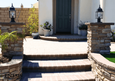 Genesis Stoneworks Pilasters, Garden Walls, Pavers & Turf