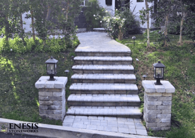 Genesis Stoneworks Pilasters & Paver Entry Steps
