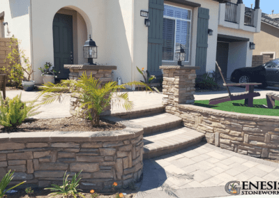 Genesis Stoneworks Pilasters, Walls, Stone Veneer, Pavers, & Turf