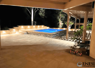 Genesis Stoneworks Pool Build With Deck Pavers, Walls, Stone Veneer, Coping & Lighting