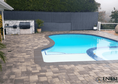 Genesis Stoneworks Pool Deck Pavers, Coping, Tile, & Stone Veneer BBQ Island