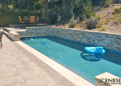 Genesis Stoneworks Pool Deck Pavers, Retaining Walls, Stone Veneer & Caps Install