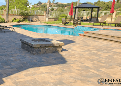 Genesis Stoneworks Pool Deck Pavers, Steps, Coping & Fire Pit