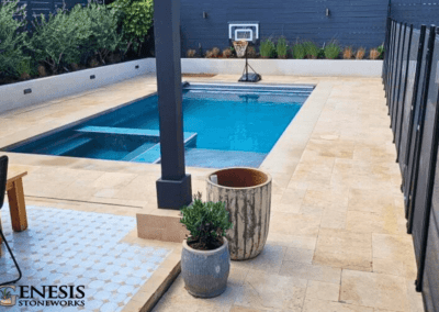 Genesis Stoneworks Pool Deck Travertine Paver Install