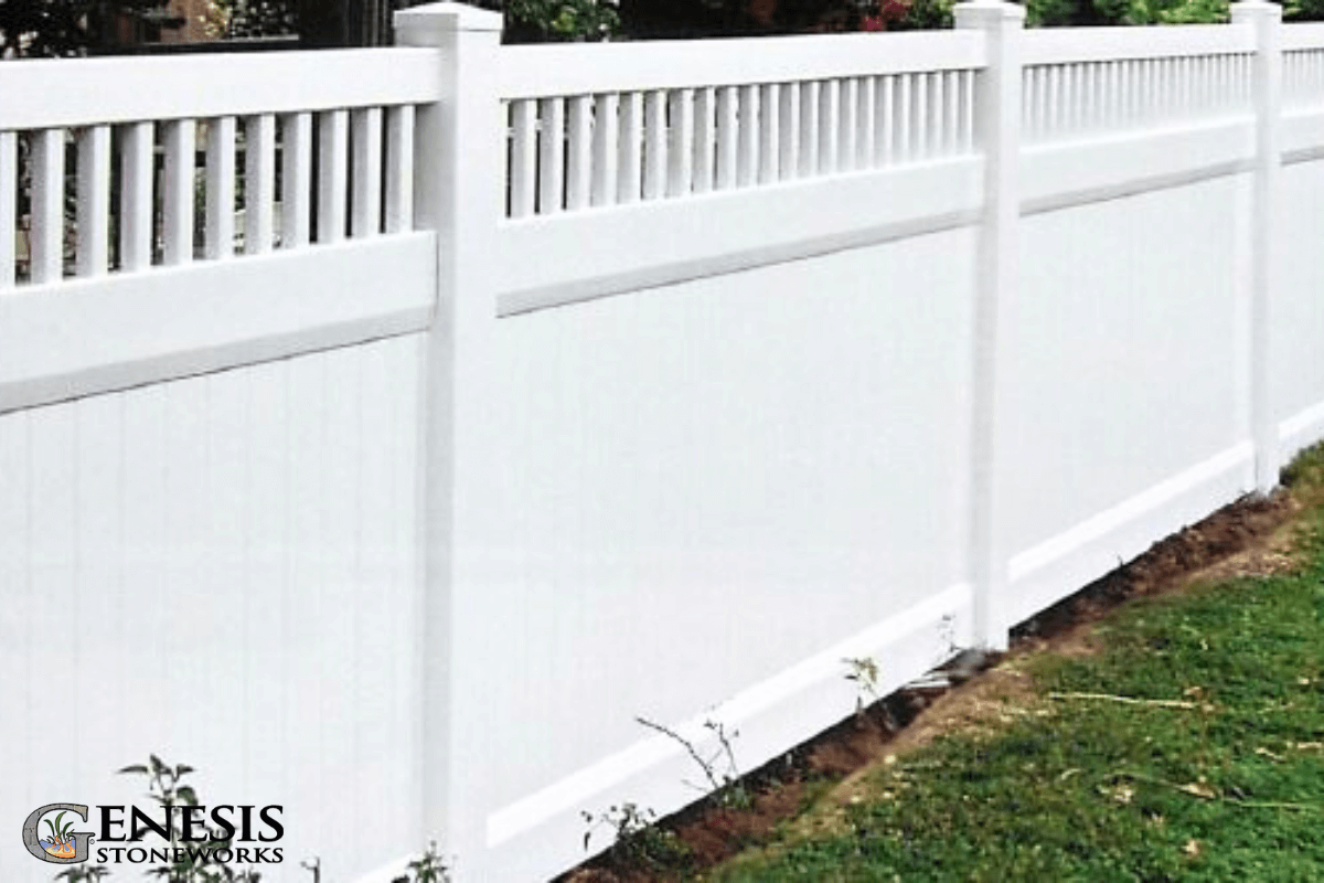 Genesis Stoneworks Privacy Vinyl Fence With Picket Top