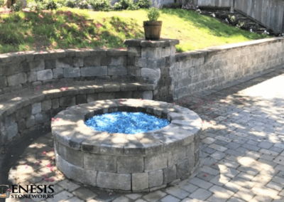 Genesis Stoneworks Retaining Wall, Seating Wall, Fire Pit, Paver Patio
