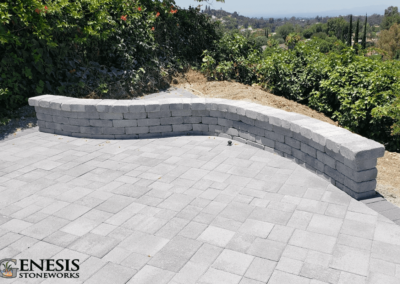 Genesis Stoneworks S Shaped Seating Wall & Courtyard Paver Patio