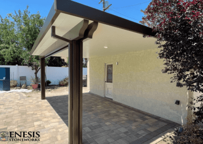 Genesis Stoneworks Solid Patio Cover with Lights & Pavers