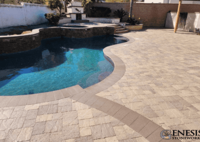 Genesis Stoneworks Textured Pavers Pool Deck, Steps, & Coping Installation