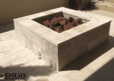 Genesis Stoneworks Travertine Fire Pit & Patio Install