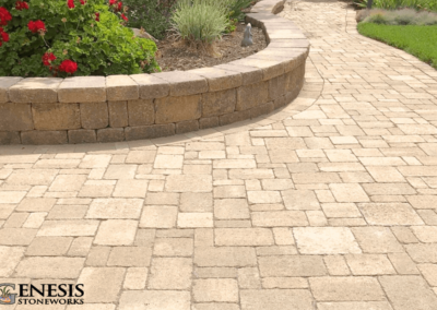 Genesis Stoneworks Tumbled Planter Wall & Tumbled Pavers Installation