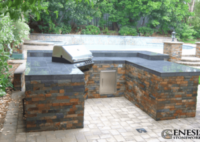 Genesis Stoneworks U Shaped BBQ Island, Pavers & Pilasters