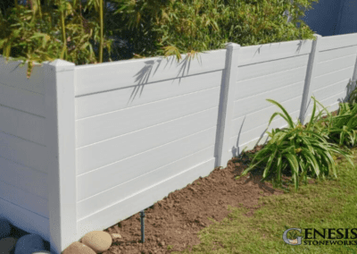 Genesis Stoneworks Vinyl Horizontal Perimeter Fence Install