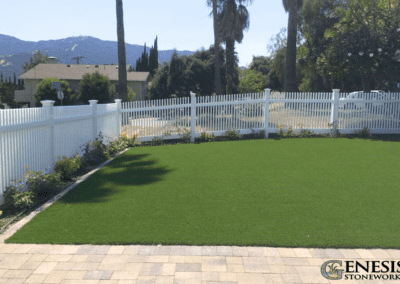 Genesis Stoneworks Vinyl Picket Perimeter Fence Install