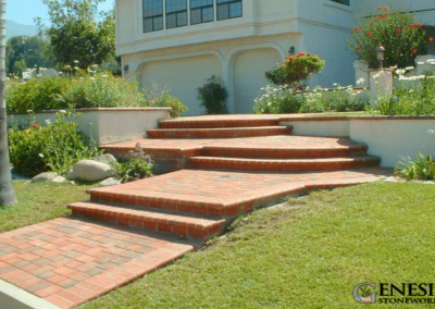 Genesis Stoneworks Walkway Pavers & Clay Bullnose Steps Installation