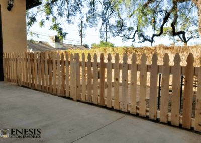 Genesis Stoneworks Wood Picket Fence