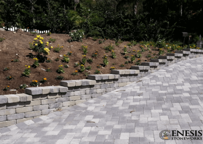 Genesis Stoneworks Rustic Garden Walls & Courtyard Paver Driveway Install