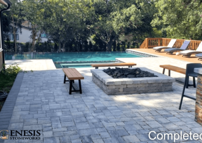 Genesis Stoneworks GLC Pool & Spa Build, Pavers, Fire Pit, BBQ Island, and Wood Deck Installation