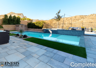 Genesis Stoneworks JWH Pool & Spa Build, Wall, Pavers, & Artificial Turf Installation