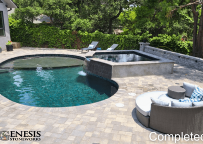 Genesis Stoneworks LSP Pool Remodel, Spa Build, Wall & Paver Installation
