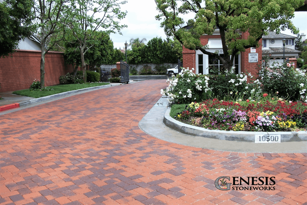 Genesis Stoneworks Northridge HOA Entryway Pavers Install