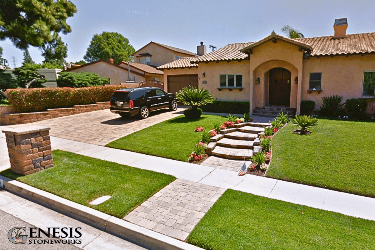 Genesis Stoneworks Northridge Pavers Driveway, Walkway, Entryway, Steps, Walls, Pilaster Installation