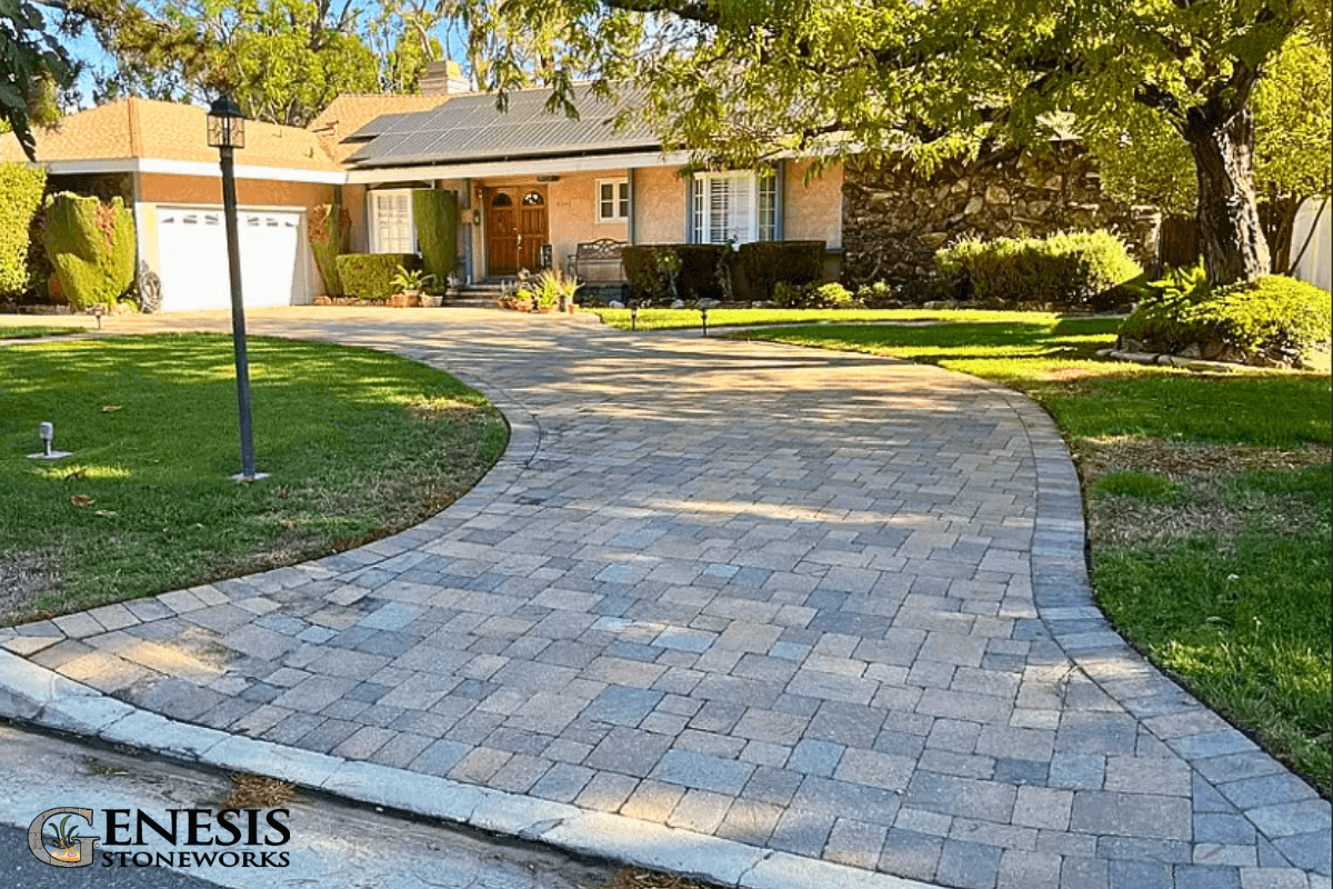 Genesis Stoneworks Northridge Slate Paver Driveway Install